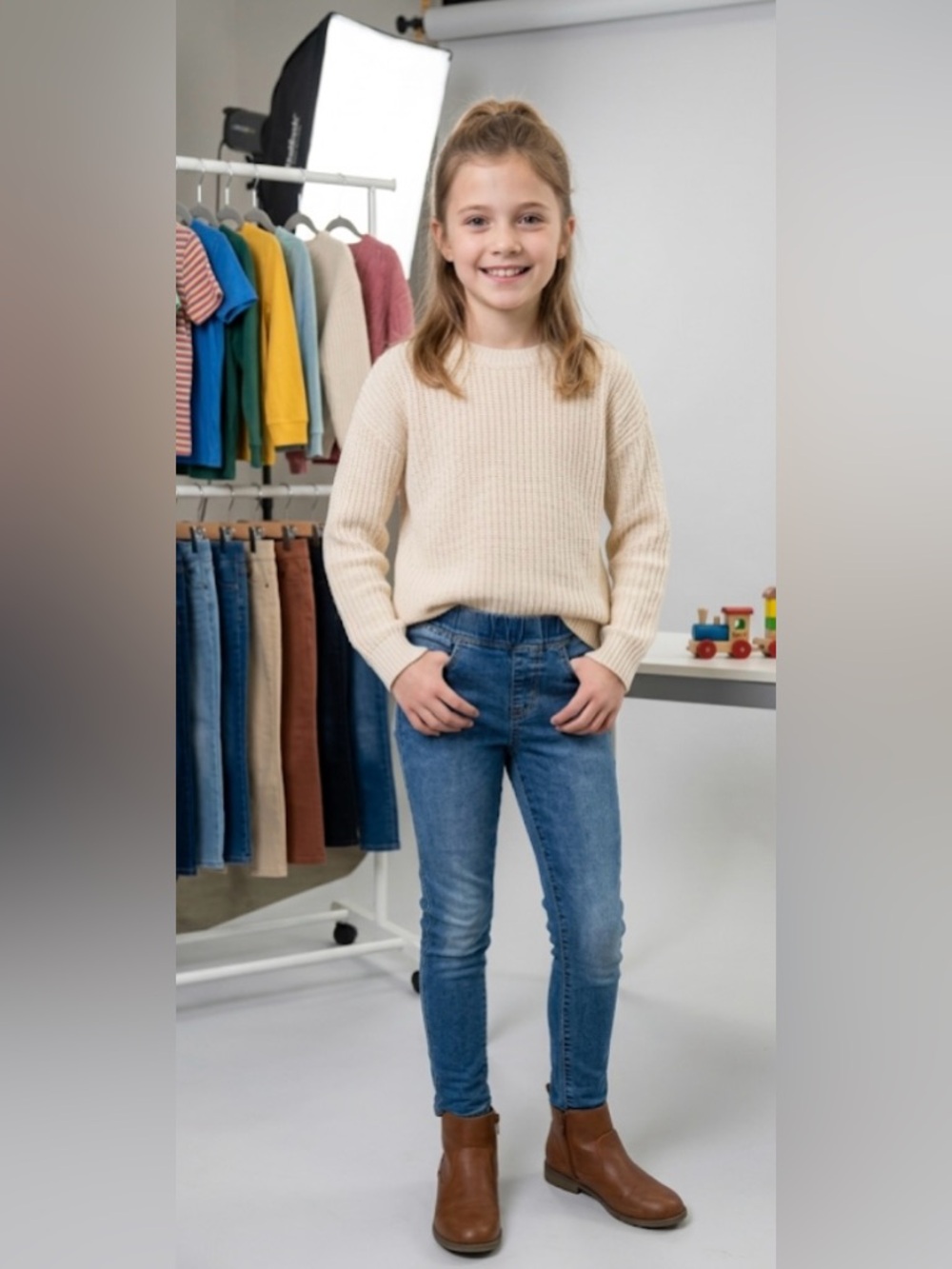 Cat & Jack Blue Elastic Waist Denim Pants| Size 10